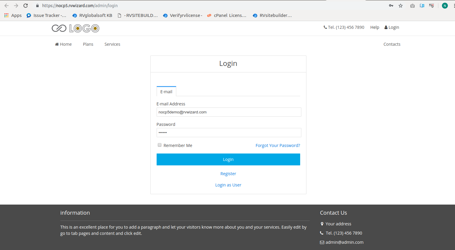 LinkedIn Login Setup - RVsitebuilder